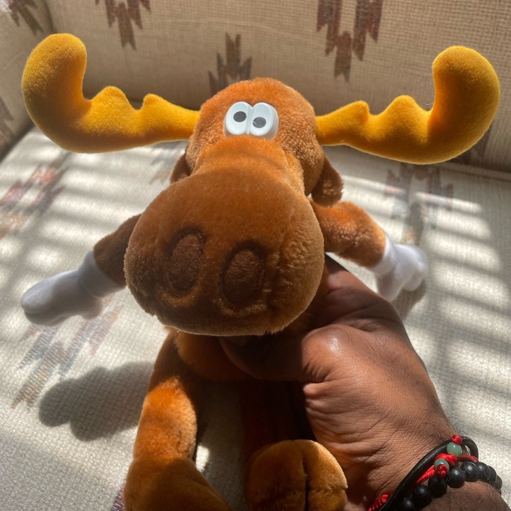 Vintage 1997 Bullwinkle The Adventures of Rocky & Bullwinkle 12” Plush Moose